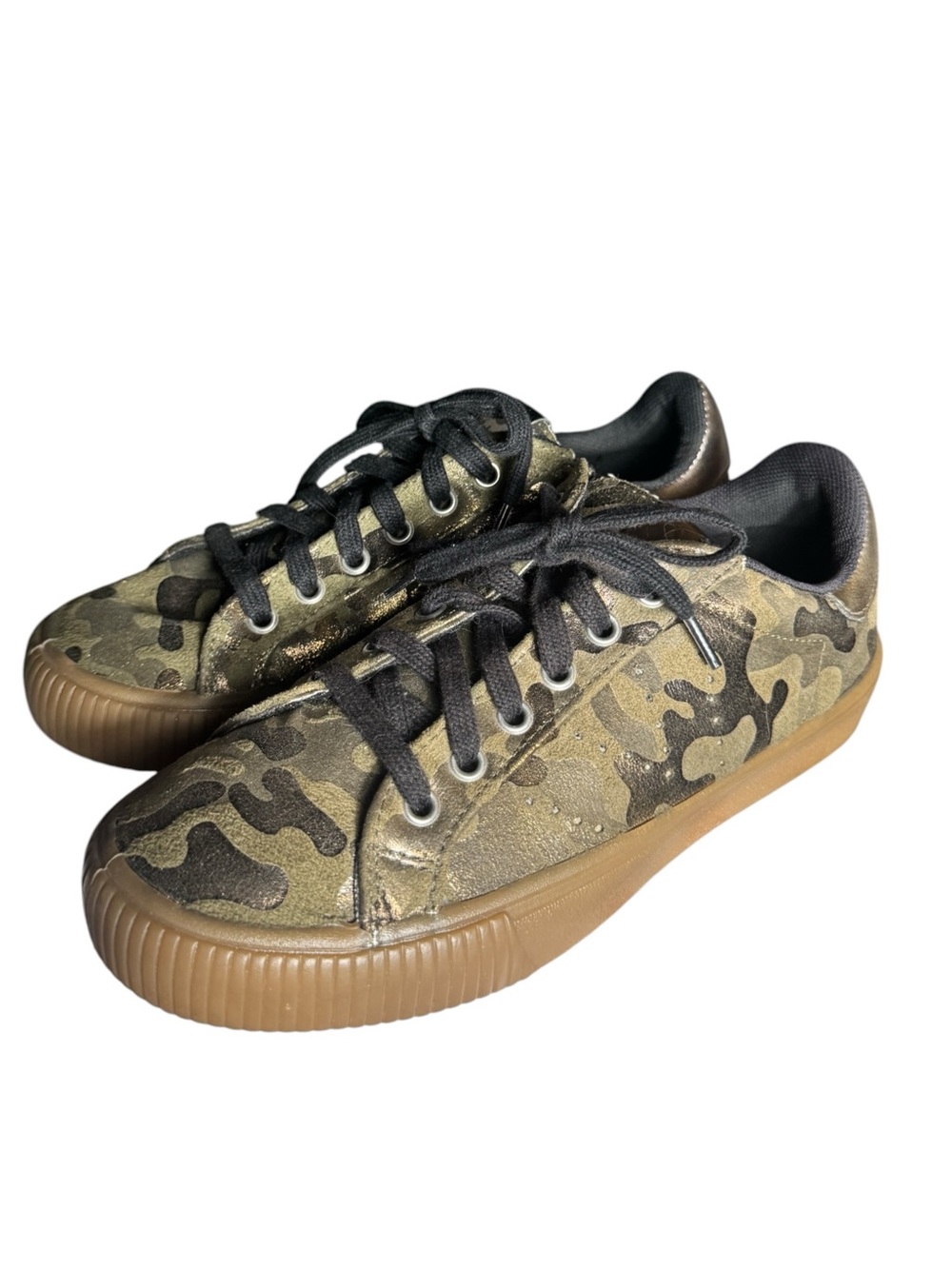 Victoria Metallic Camo Gum Sole Sneakers, Size 37 (US 6-6.5)
